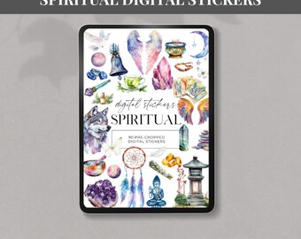 Libro de pegatinas digitales espirituales Pegatinas estéticas para planificadores diarios o planificadores de cuidado personal Pegatinas precortadas de Goodnotes Notability