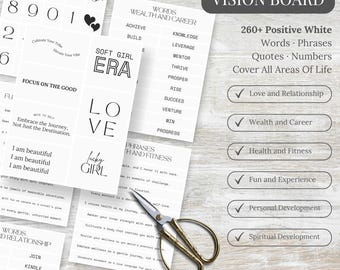2026 Vision Board Kit Printable Words Printable Affirmations, Quotes Digital Download