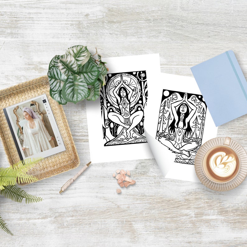 Zen Mindfulness Coloring Pages, Simple Coloring Book, Printable