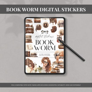 Book Digital Sticker Book Aesthetic Stickers for Daily Planner or Self Care Planner Stickers Goodnotes Notability Precropped PNG Stickers