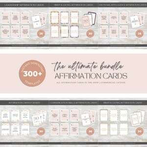 300 Positive Affirmation Card Deck BUNDLE Vision Board Printables Lunch Box Notes Intuitive Eating Bereavement Condolence Gift Affirm Cards