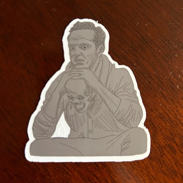 Hamlet with Yorick's skull vinyl sticker