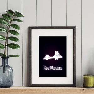 Sydney Neon Light Wall Art, Sydney Opera House , Travel Print, Travel Poster, Minimalist travel poster, city print art, Australia
