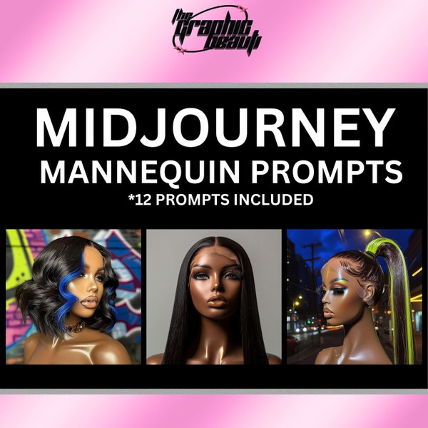 Wig Mannequin Head Midjourney Prompts  Hair Extensions High Quality, Midjourney Prompts , Black Women Prompts, Stock Photography