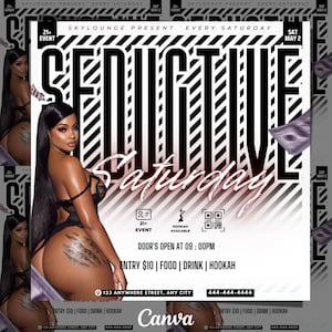 Club Flyer, Seductive Night Party Flyer, Stripper Party Flyer, Event Flyer, Party Invitation Flyer, Adult Party Flyer