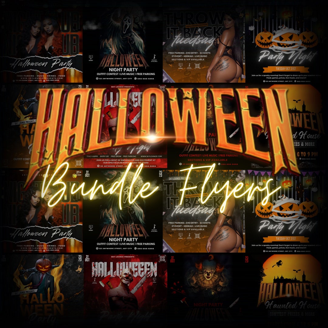 Halloween Night Club Party Flyer DIY Halloween Party Etsy