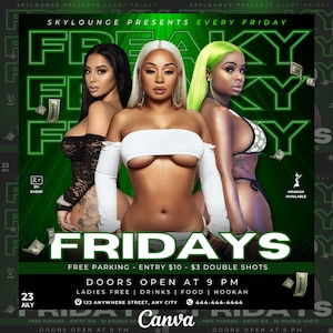 Freaky Friday V2 Flyer, Club Flyer Template For Canva, Event Flyer, Party Flyer, Stripper Party Flyer, Invitation Flyer, Adult Party Flyer