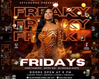 Club Flyer, DIY Flyer Template Design, Event Flyer, Party Invitation Flyer, Stripper Party Flyer, Adult Party Flyer, FFV6
