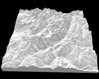 Tour Mont Blanc - 3D model in standard STL format for 3D printers and CNC milling machines. With gpx track included.