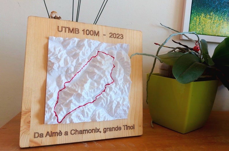 3D MAP. Your trek or trip in an original and unique 3D print A surprising sculpture for an unforgettable gift. image 1