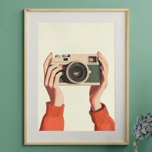 Poster Analogkamera Vintage druckbares Plakat hochwertige Pastellfarben Poster Fotografie Liebhaber Geschenk