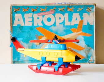 Airplane and Helicopter 80s GDR Plasticart Vintage Construction Toy