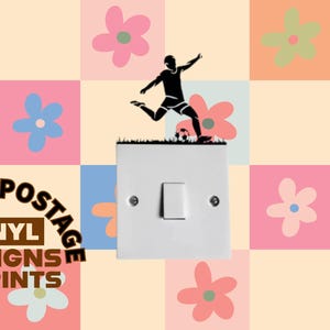 Footballer Light Switch Wall Decals – Matte Vinyl Stickers for Kids Room & Sports-Themed Decor