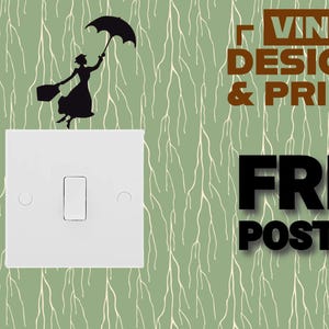 Mary Poppins Velvet Wall Sticker – Magical Fabric Decal for Nursery or Laptop