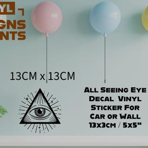 All-Seeing Eye Black Vinyl Sticker – Matte Symbolic Decal for Car, Wall & Spiritual Decor 13x13cm