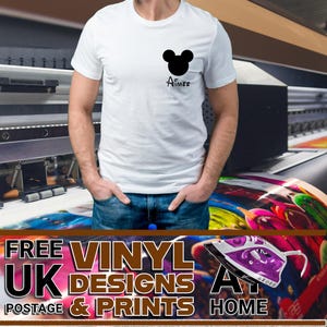Transferencia de vinilo termoadhesivo de Mickey Mouse de 3" con envío gratuito al Reino Unido