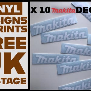 Makita Decals Sticker Set x10 – Vinyl Toolbox Stickers, Workshop Labels, Power Tool Logo Decals, Garage or Makpac Custom Sticker