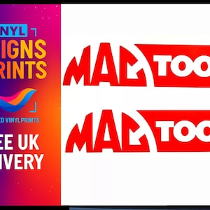 2 X  Mac Tools Sticker Vinyl Decal – Matte Toolbox Label for Garage Decor, Mechanic Gifts & Workshop Branding