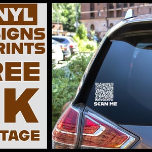 QR Code Vinyl Decal – Custom Business Window Sticker, “Scan Me” Sign for Shops, Restaurants, or Events, Durable & Easy to Apply