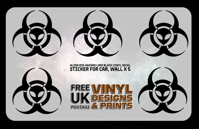 Alien Biohazard Logo Black Vinyl Decal Sticker for Car, Wall X 5 - Etsy ...