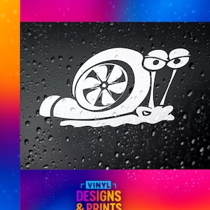 Turbo Snail Funny Car Sticker – Matte Vinyl Decal for JDM Drift Fans, Bumpers & Window Mods