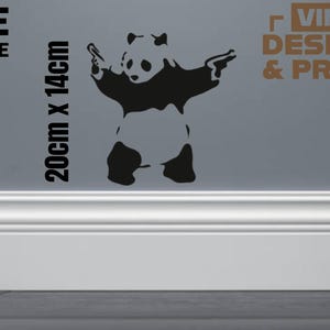Panda with Gun-Sticker-Funny Banksy Free UK postage