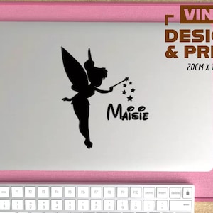 Personalisierter Tinkerbell Vinyl Aufkleber: Feen-Aufkleber, matt, Kinderzimmer Dekor