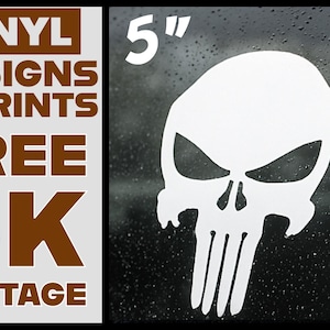 Punisher Skull Vinyl Decal Sticker - Car, Van, Bike