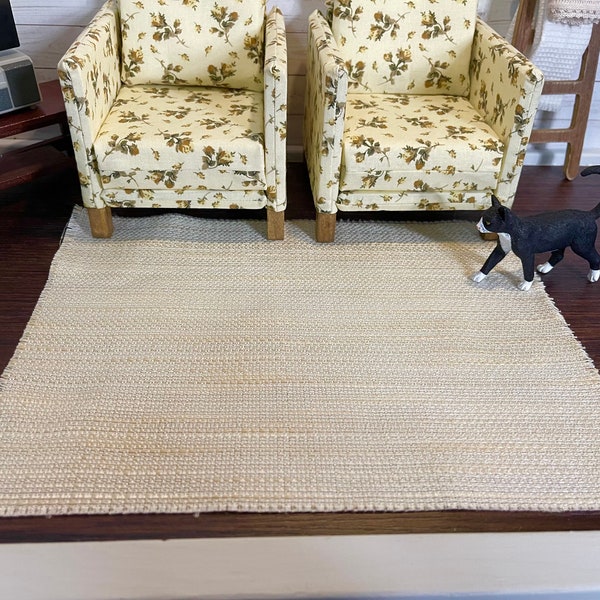 1/6 or 1/12 Dollhouse Rugs - Neutral color