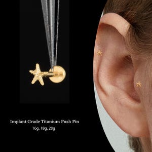 20G/18G/16G ヒトデプッシュピンラブレット • スレッドレスフラットバックイヤリング • ヘリックススタッド • CZスタッド • ノーズスタッド • トラガススタッド • 軟骨スタッド