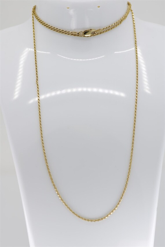 14K Yellow Gold Italian Vintage 30 Inch Rope Chain