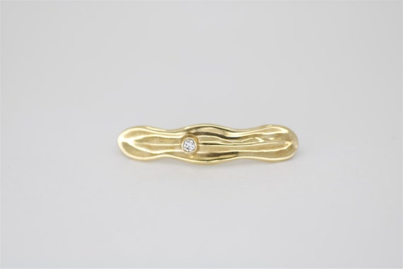 Vintage 14k Yellow Gold Brooch 1.5" - image 1