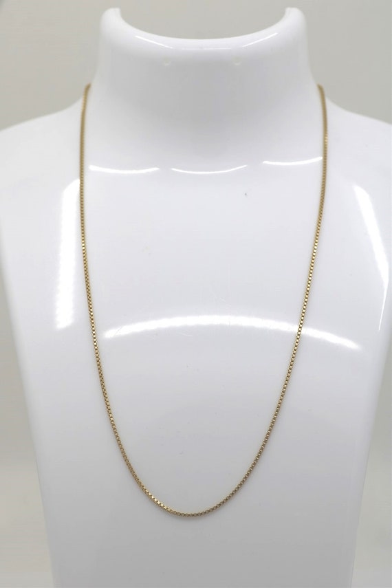 Vintage 14k Yellow Gold Box Chain Necklace 15"
