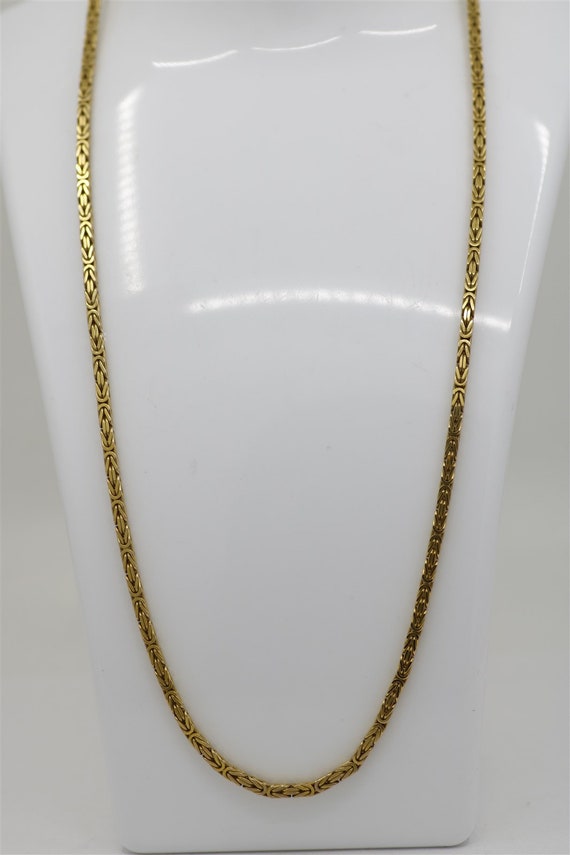 Vintage 14k Yellow Gold Byzantine Necklace 20"
