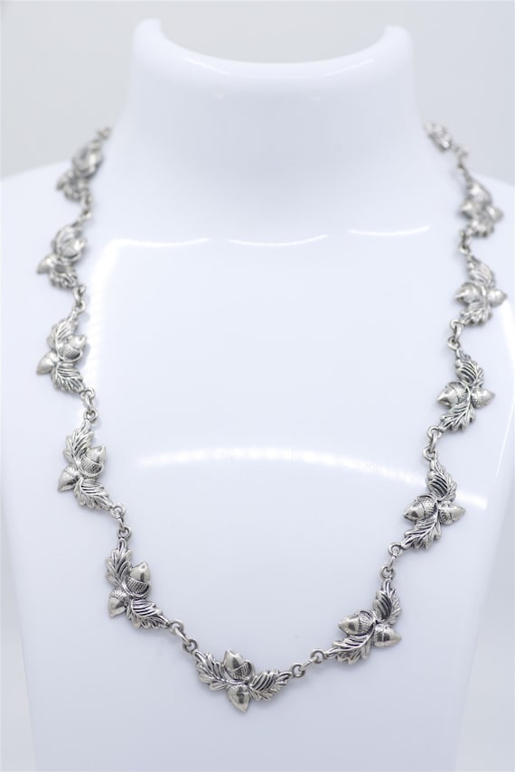 Vintage Sterling Silver Danecraft Acorn Necklace 1