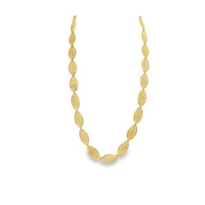 Vintage 18KY 16.5" Oval Link Chain w/ Scrolled Heart Patterns