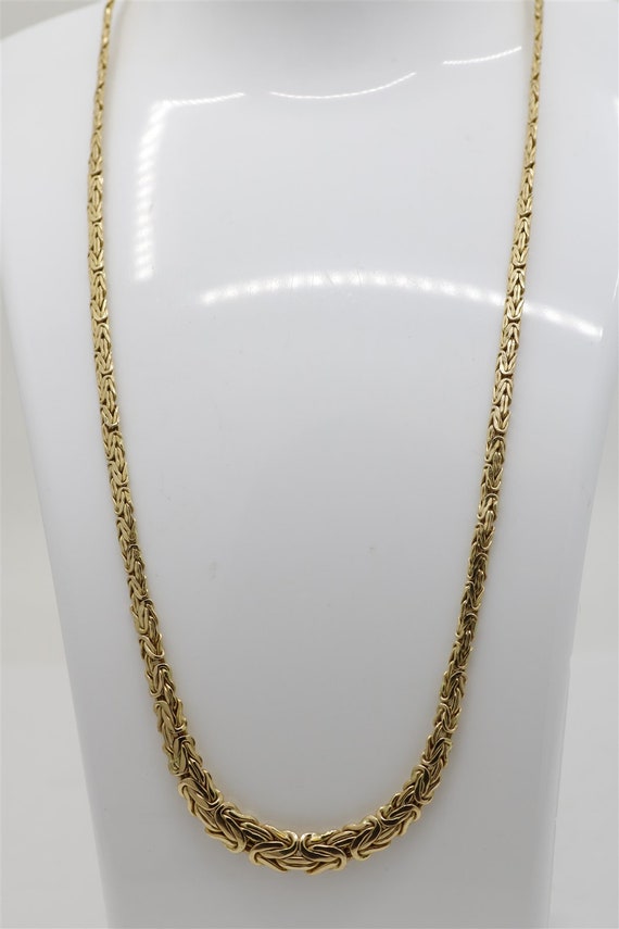 Vintage 14k Yellow Gold Byzantine Chain Necklace 1