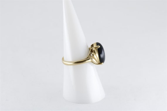 14K Yellow Gold Vintage Size 6.75 Onyx Ring - image 4