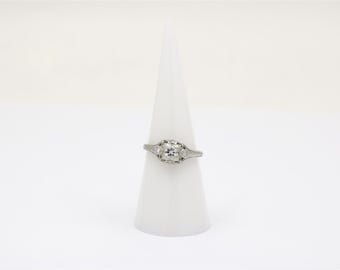 Vintage Platinum Diamond Ring 0.41 cttw Sz 6