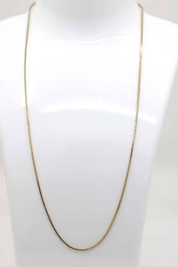 Vintage 14k Yellow Gold Box Chain Necklace 18"