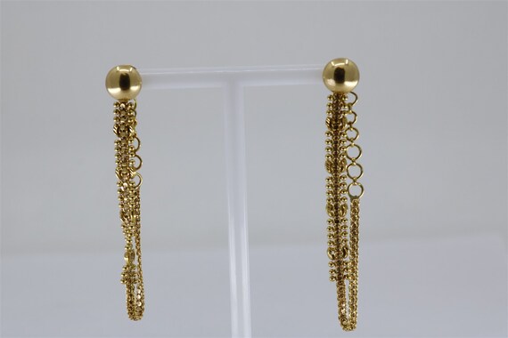 21K Yellow Gold Vintage Yellow Gold Dangle Earrin… - image 1