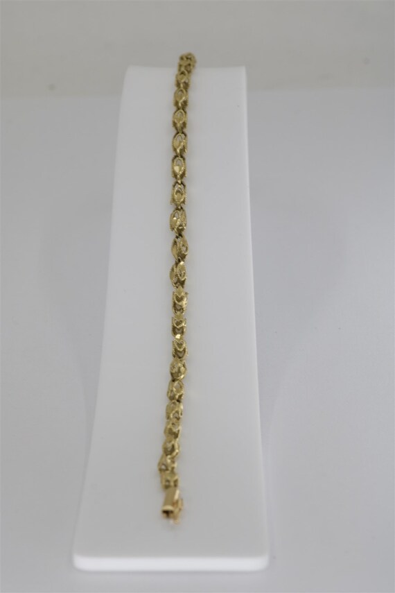 14K Yellow Gold Vintage 7 Inch Turkish Rope Brace… - image 1