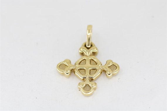 14K Yellow Gold Vintage 1.5 Inch Fancy Cross Pend… - image 1