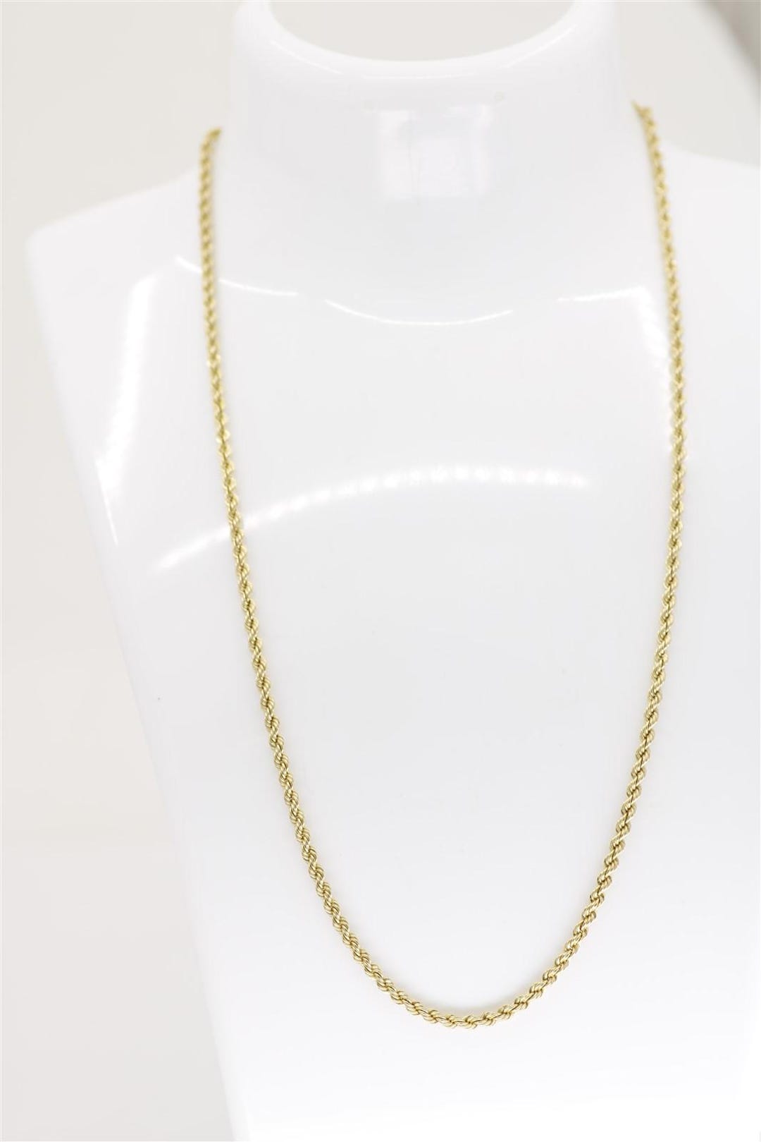 14K Yellow Gold Vintage 16 Inch Rope Necklace - Etsy