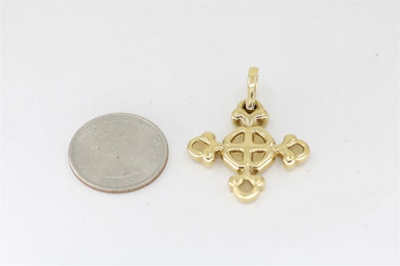 14K Yellow Gold Vintage 1.5 Inch Fancy Cross Pend… - image 2