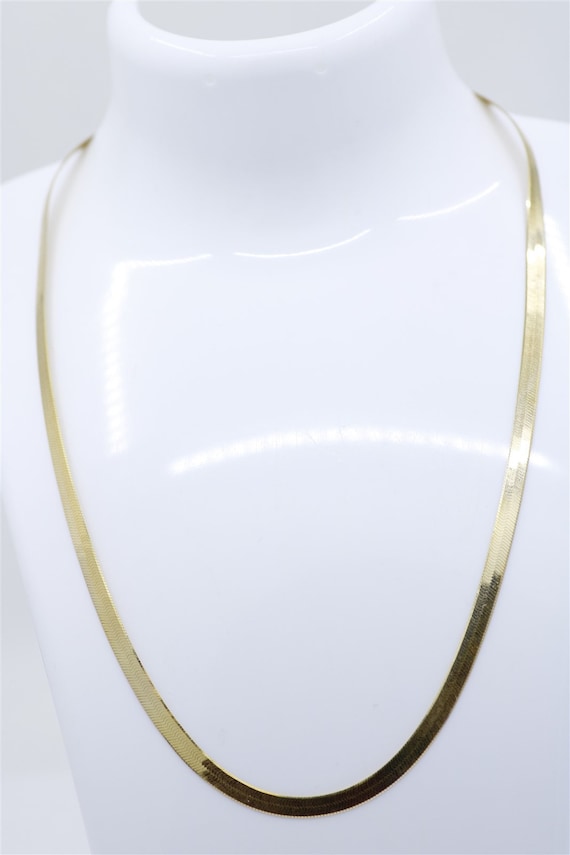 Vintage 14k Yellow Gold Herringbone Necklace 16"
