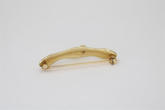Vintage 14k Yellow Gold Brooch 1.5" - image 2