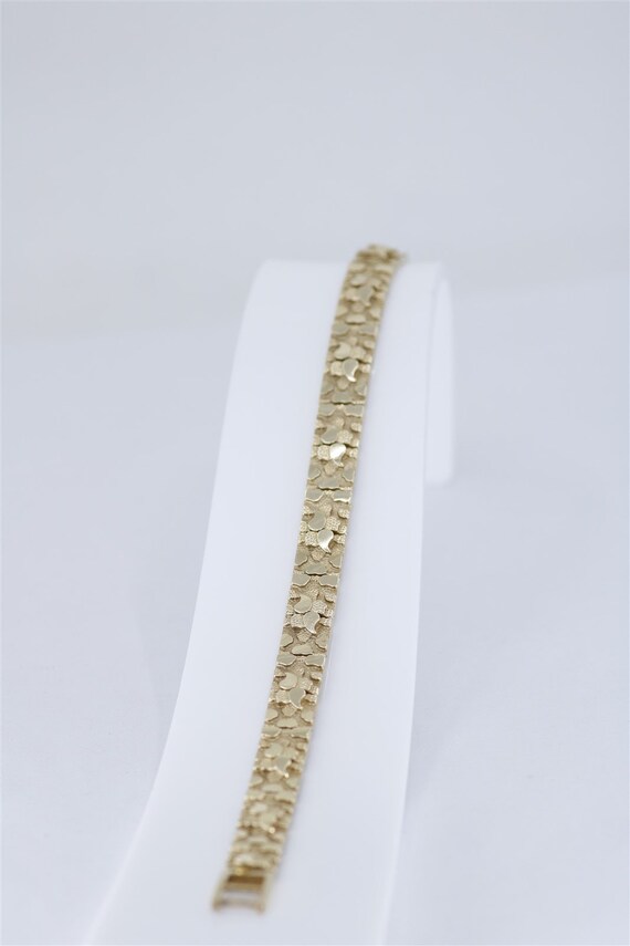 10K Yellow Gold Vintage 8 Inch Nugget Link Bracele