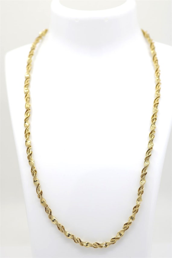 Vintage 14k Yellow Gold Twisted Chain Necklace 18"