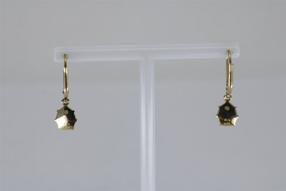 14K Italy Yellow Gold Vintage Ladybug Dangle Earr… - image 3